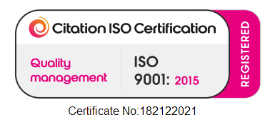 Citation ISO Certification Registered. Certificate No: 182122021